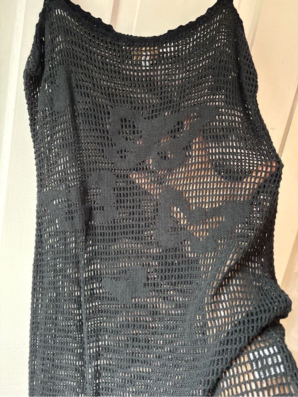 Dolce & Gabbana Vintage Black Crochet Butterfly Dress - Picture 8 of 11